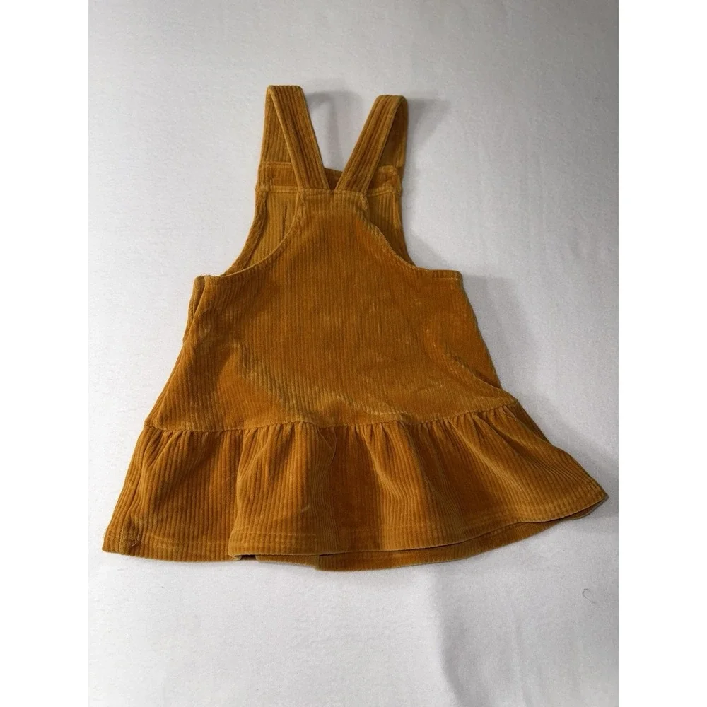 Tahari Toddler Yellow Corduroy Overall Jumper Dress 3T